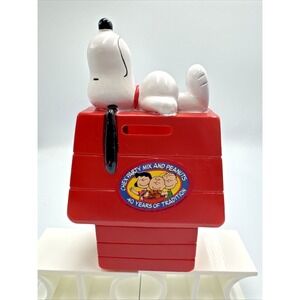 Vintage Chex Party Mix and Peanuts Snoopy Doghouse Coin Piggy Bank Red 1966